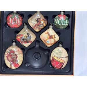 Vintage Inspired Glass larger Christmas Ornaments Set Of 7 Costco country retro